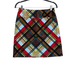 Etcetera plaid corduroy mini skirt size 2